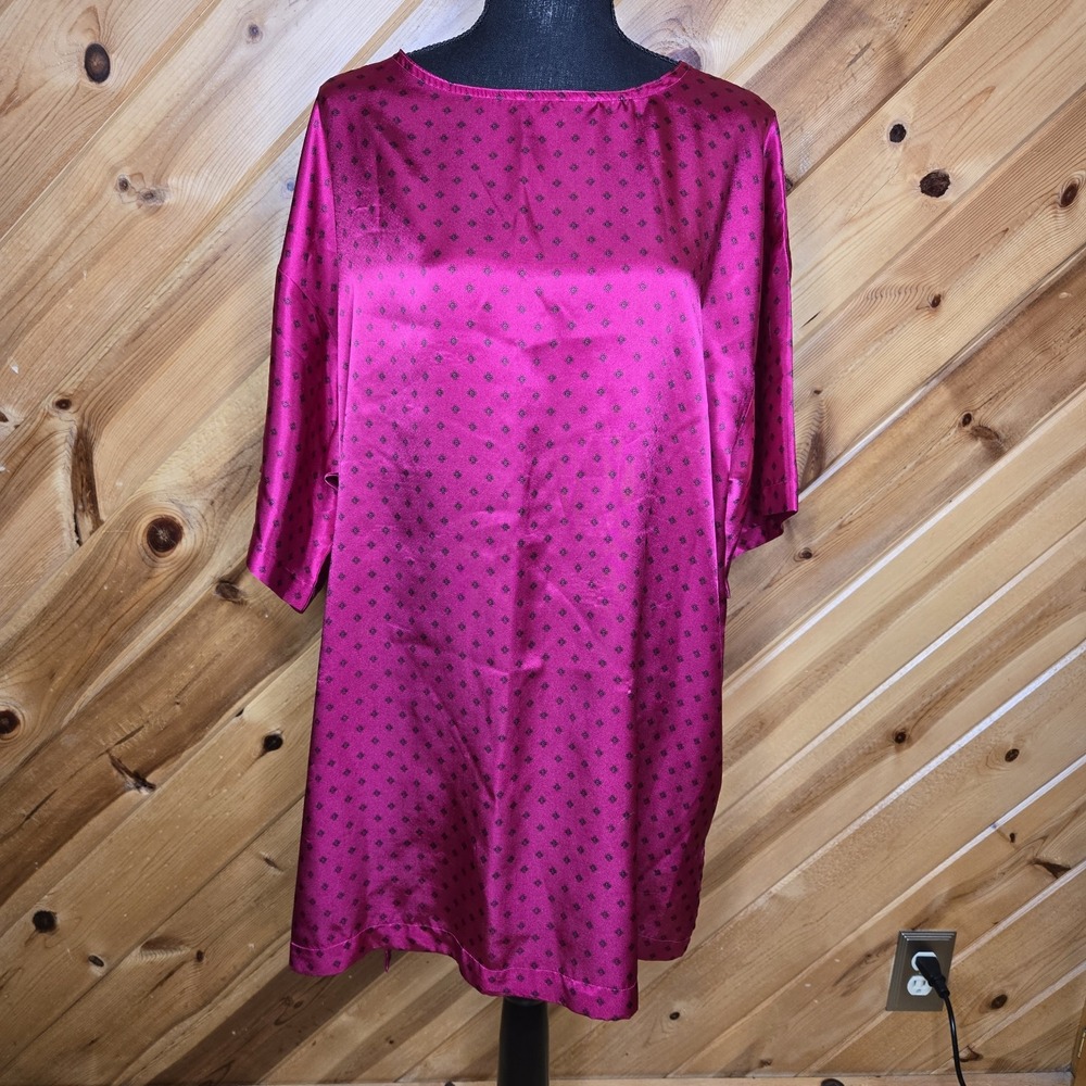 Victorias Secret Gold Label Vtg‎ 80s Satin Sleep Shirt